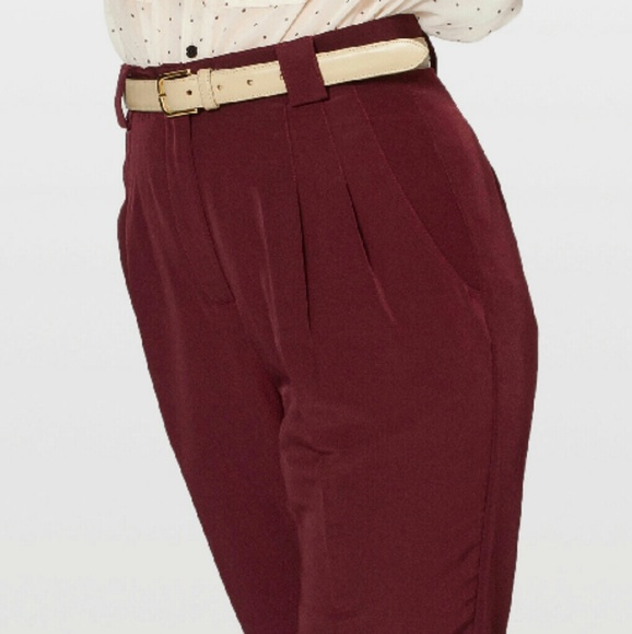 Micro-Poly High-Waist Pleated Pant
