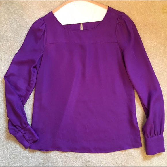 J. Crew Long Sleeve Purple Blouse Size XS