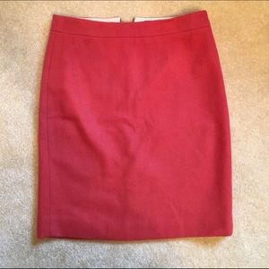 J. Crew Pink Wool Pencil Skirt Size 2