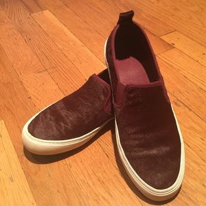 SALE CWonder burgundy calf hair slip on shoes 8