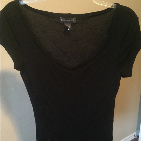Banana Republic Black V Neck T Shirt