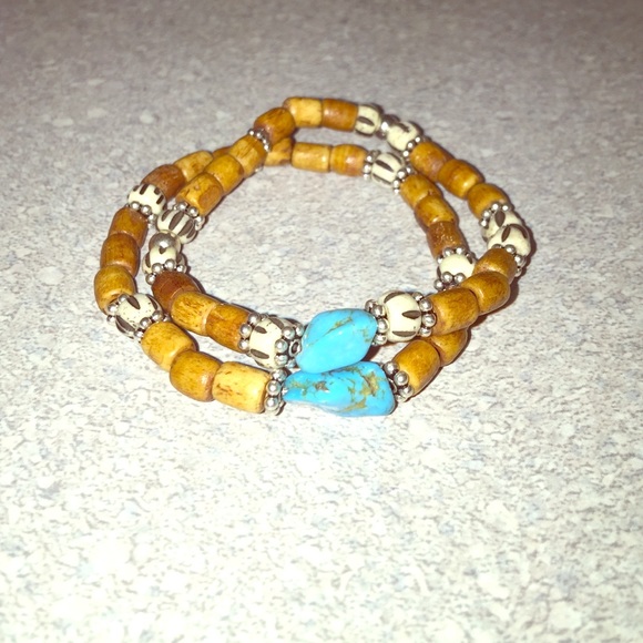 Wood/Turquoise Bracelets
