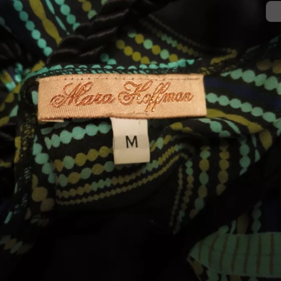 Mara Hoffman open back green printed dress medium