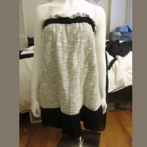 Sea Black & white strapless dress size 4