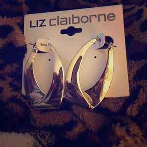 Liz Claiborne new with tags, silver hoop earrings