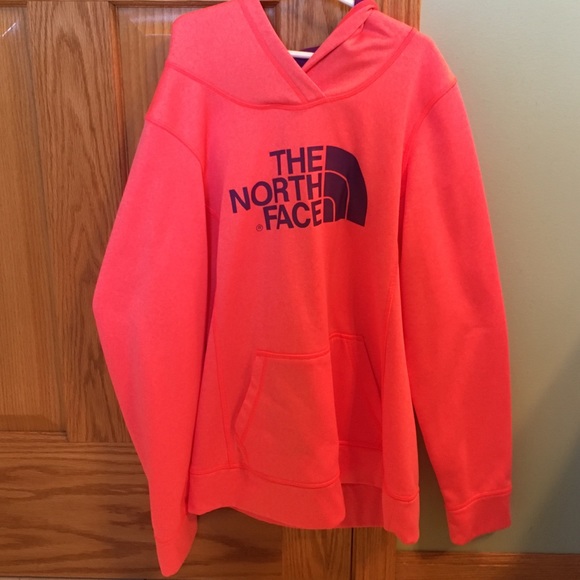 Coral and Purple North Face Sweatshirt