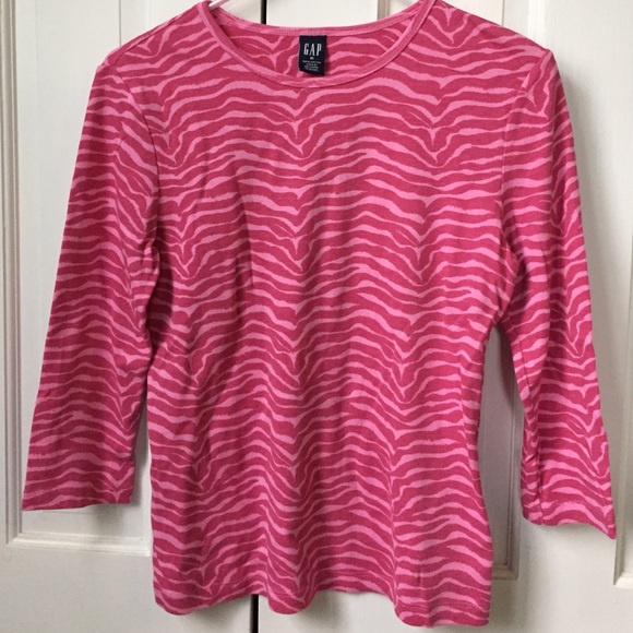 GAP pink zebra striped top