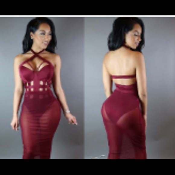 Sexy Burgundy Dress