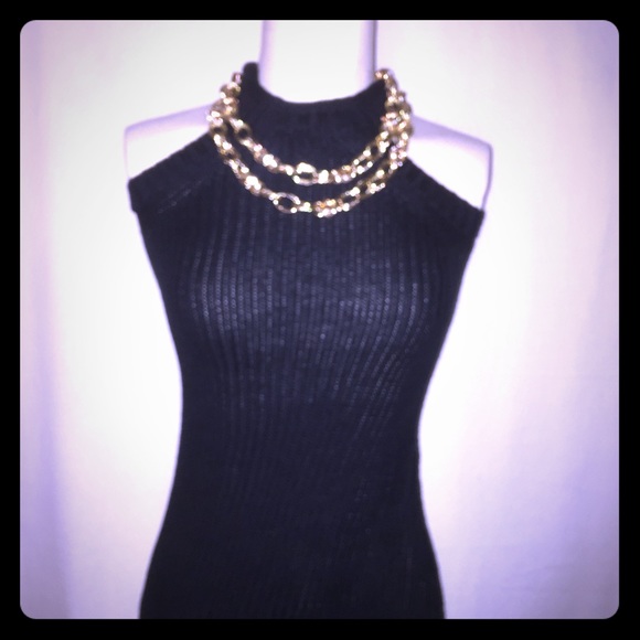Tea n Cup - Black Fitted Knit Dress