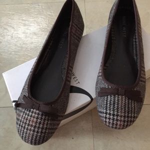 Brown Plaid Flats