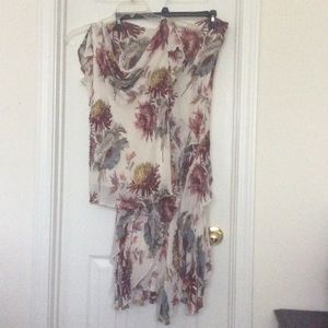 Dressy Two-piece blouse and skirt.