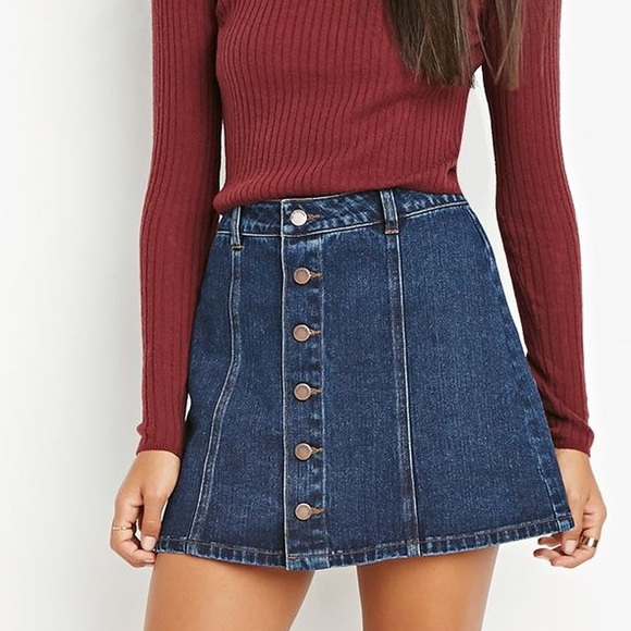 NWT Jean Button Down Skirt