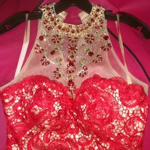 Red lace mini