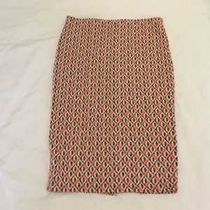 Zara patterned pencil skirt