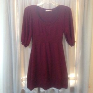 Monteau Maroon Sweater Dress
