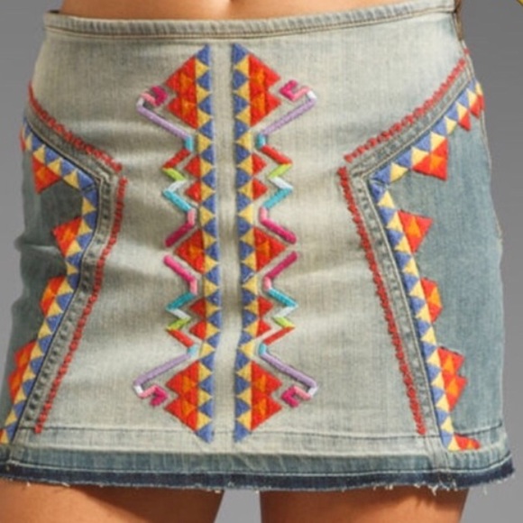 Free people denim skirt