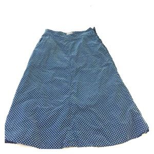 Blue dot midi skirt