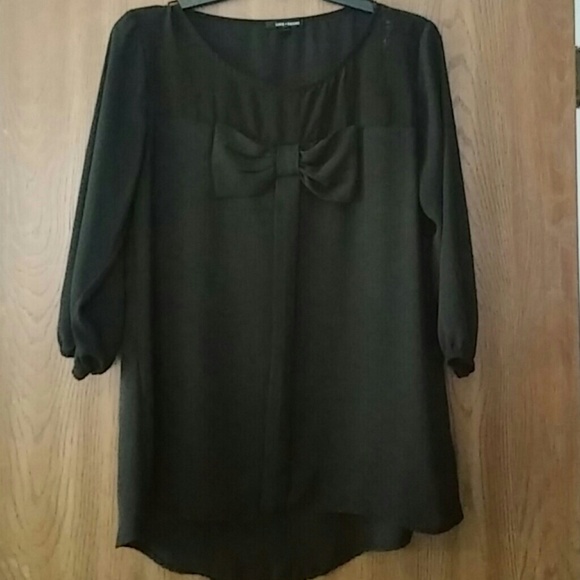 Love * Haight Black Blouse with Bow on Front
