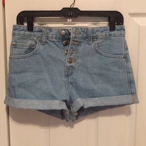 High waisted jean shorts