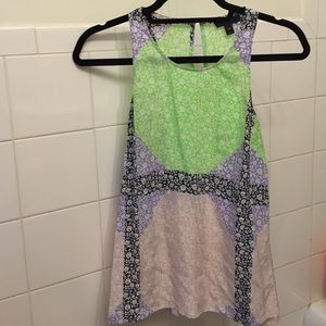 J crew multi color silk tank
