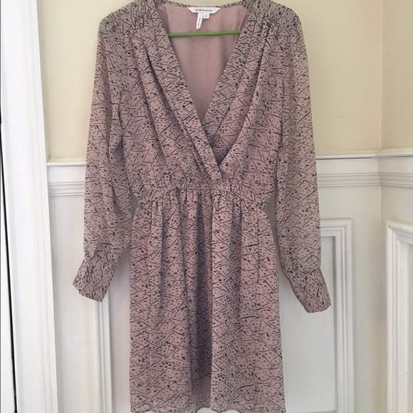 BCBG champagne long sleeve dress