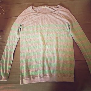 Long Sleeve Grey and Mint Green Shirt