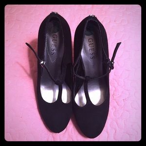 Guess black maryjane heels size 8