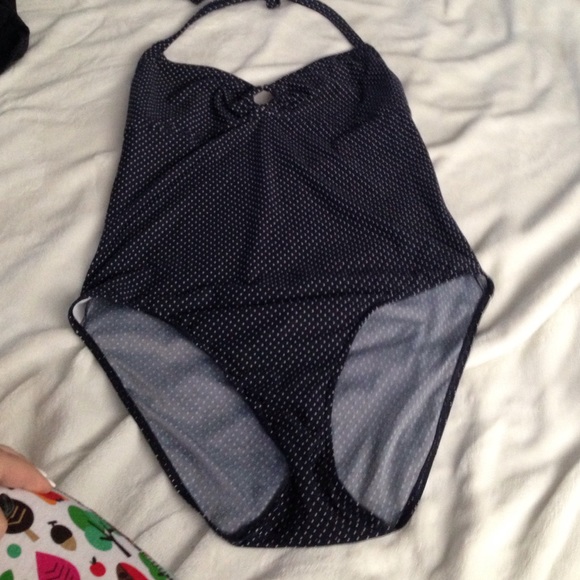 One piece polka dot bathing suit