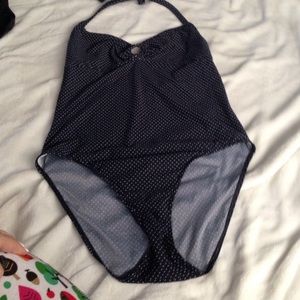 One piece polka dot bathing suit