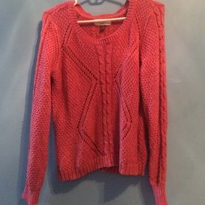 Pink cable knit sweater