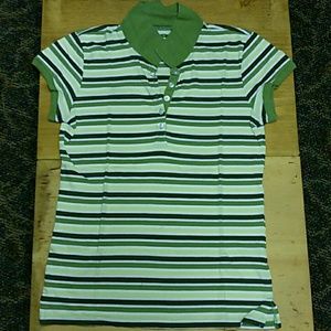 Aeropostale green striped polo shirt