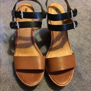 Brown and Black Mossimo wedge sandals