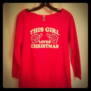 This Girl Loves Christmas Pullover, Size Small
