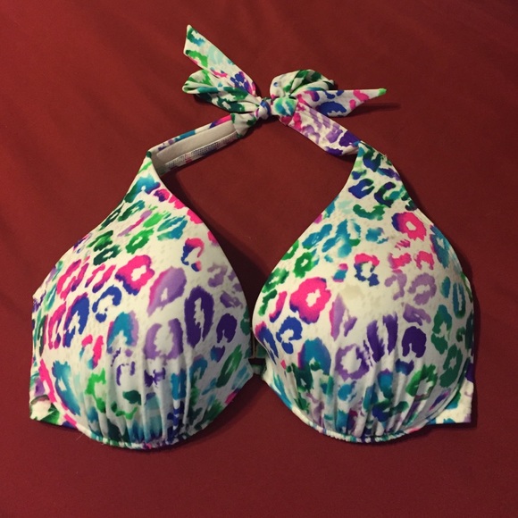 Victoria's Secret Swim suit top. Neon leopard
