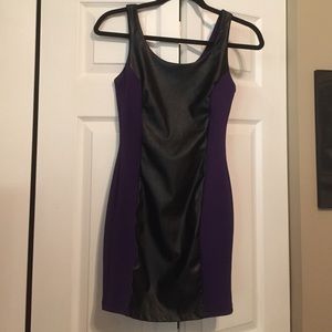 Purple and leather dress