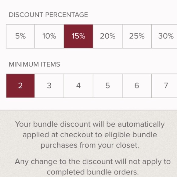 15% off 2 items.