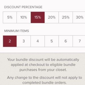 15% off 2 items.
