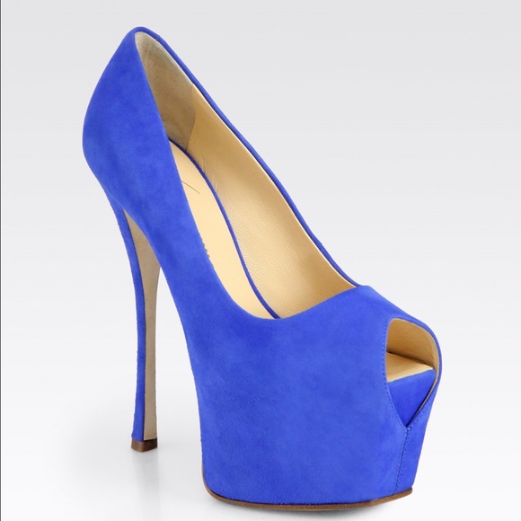 Blue suede platform Giuseppe's - Picture 1 of 3