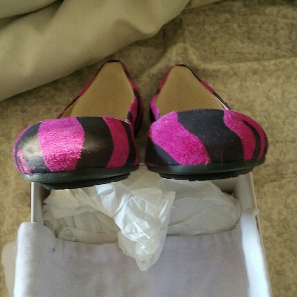 Jimmy Choo pink zebra print suede flats - Picture 2 of 4