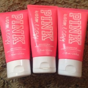 3 pink warm and cozy lotions