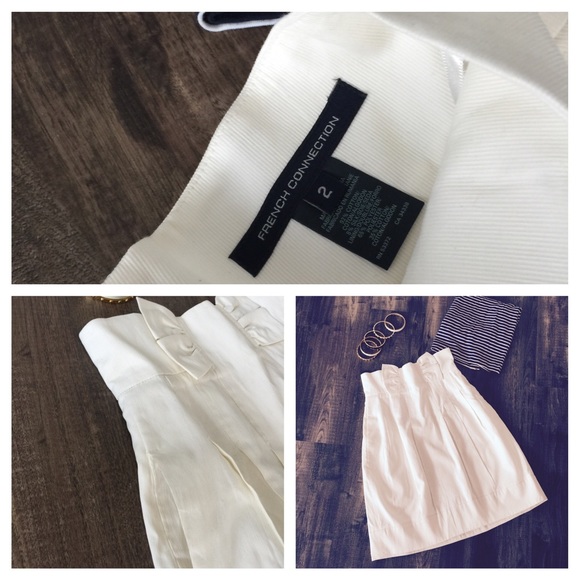 French Connection Cream Skirt with Pockets - Sz 2 - Picture 2 of 4