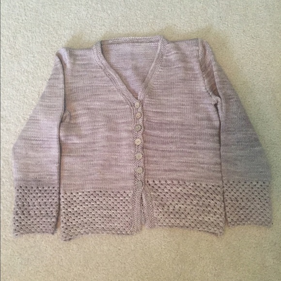 Hand Knitted Purple/Tan Sweater