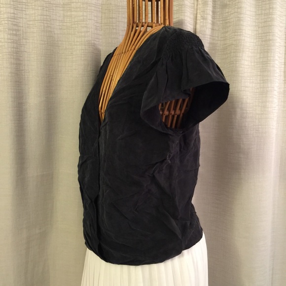 bebe // Edgy Minimalist Matte Surplice Blouse - Picture 2 of 4