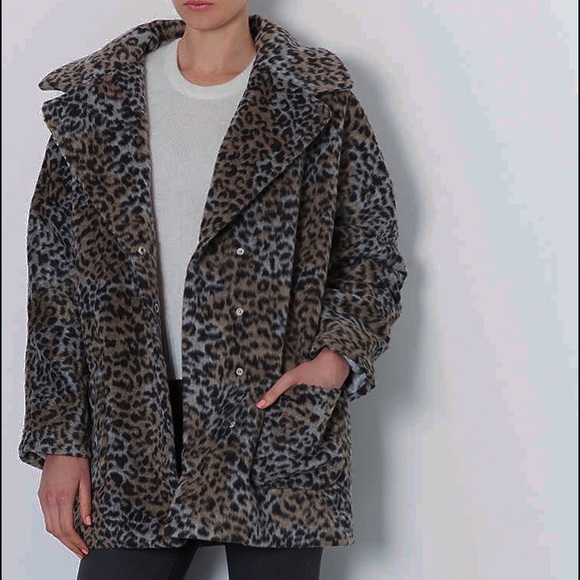 Topshop leopard coat