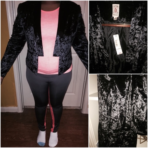 Black Suede Tuxedo Blazer - Picture 1 of 2