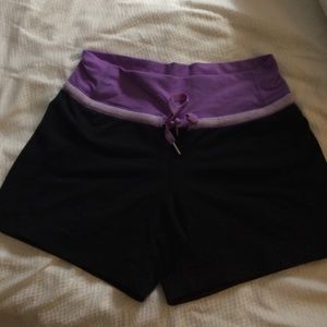 Lululemon black and purple shorts