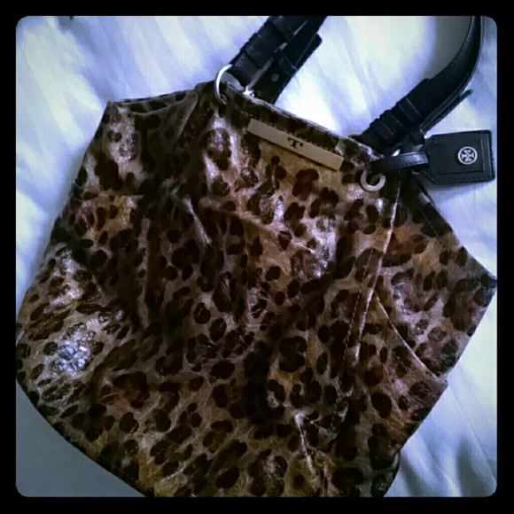Well loved leopard leather Tory Burch Bag