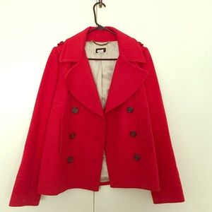J. Crew thinsulate red peacoat