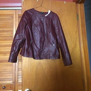 Maroon leather jacket!