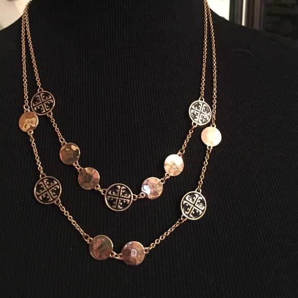 Navy & Gold costume necklace